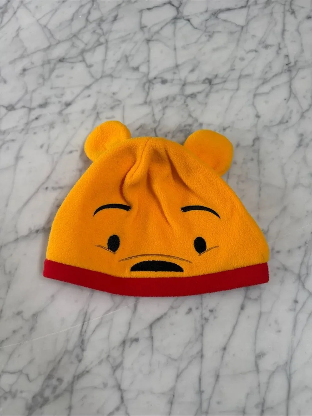 Pooh Fleece Beanie Red Trim Kid